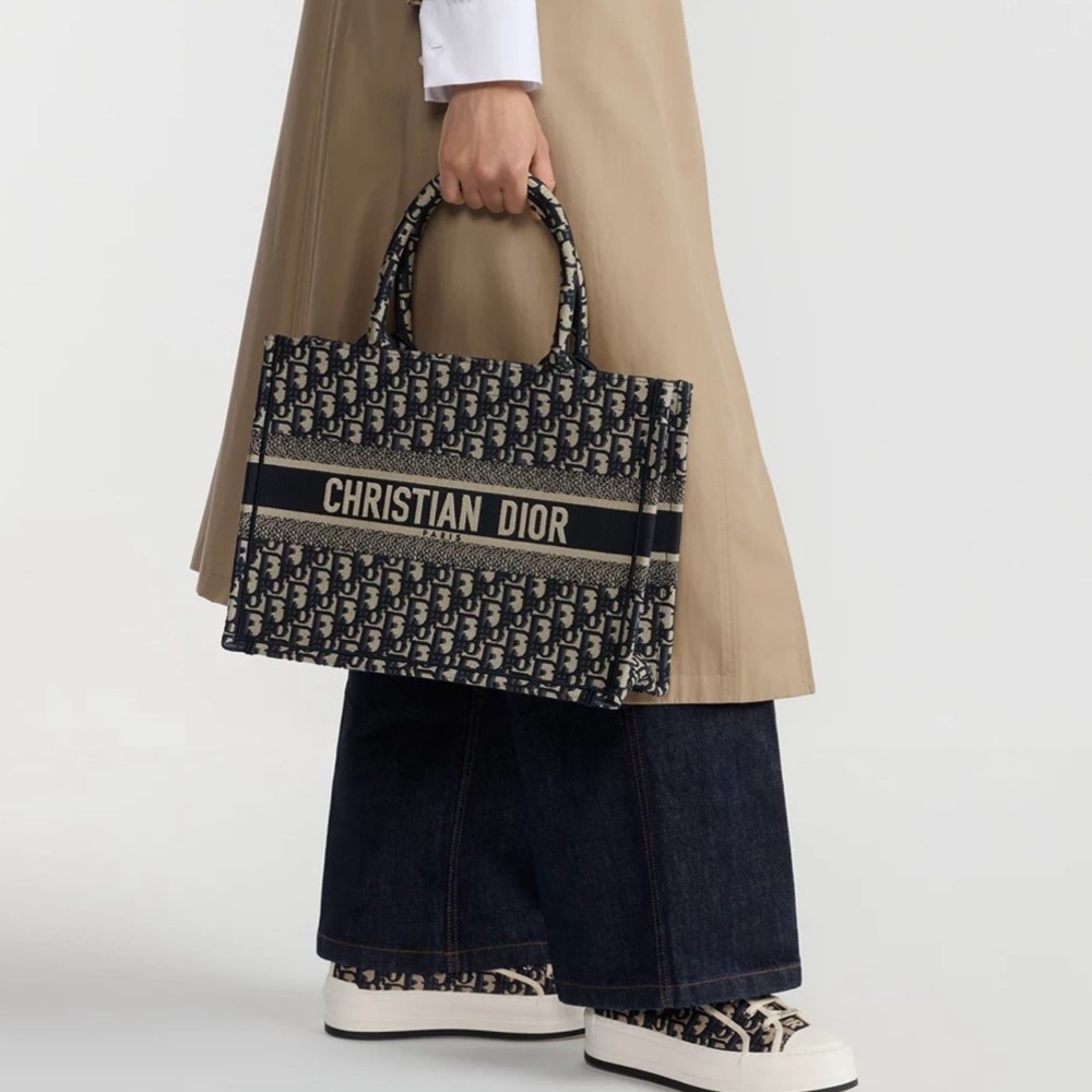 Dior Navy and Beige Christian Dior Book Tote